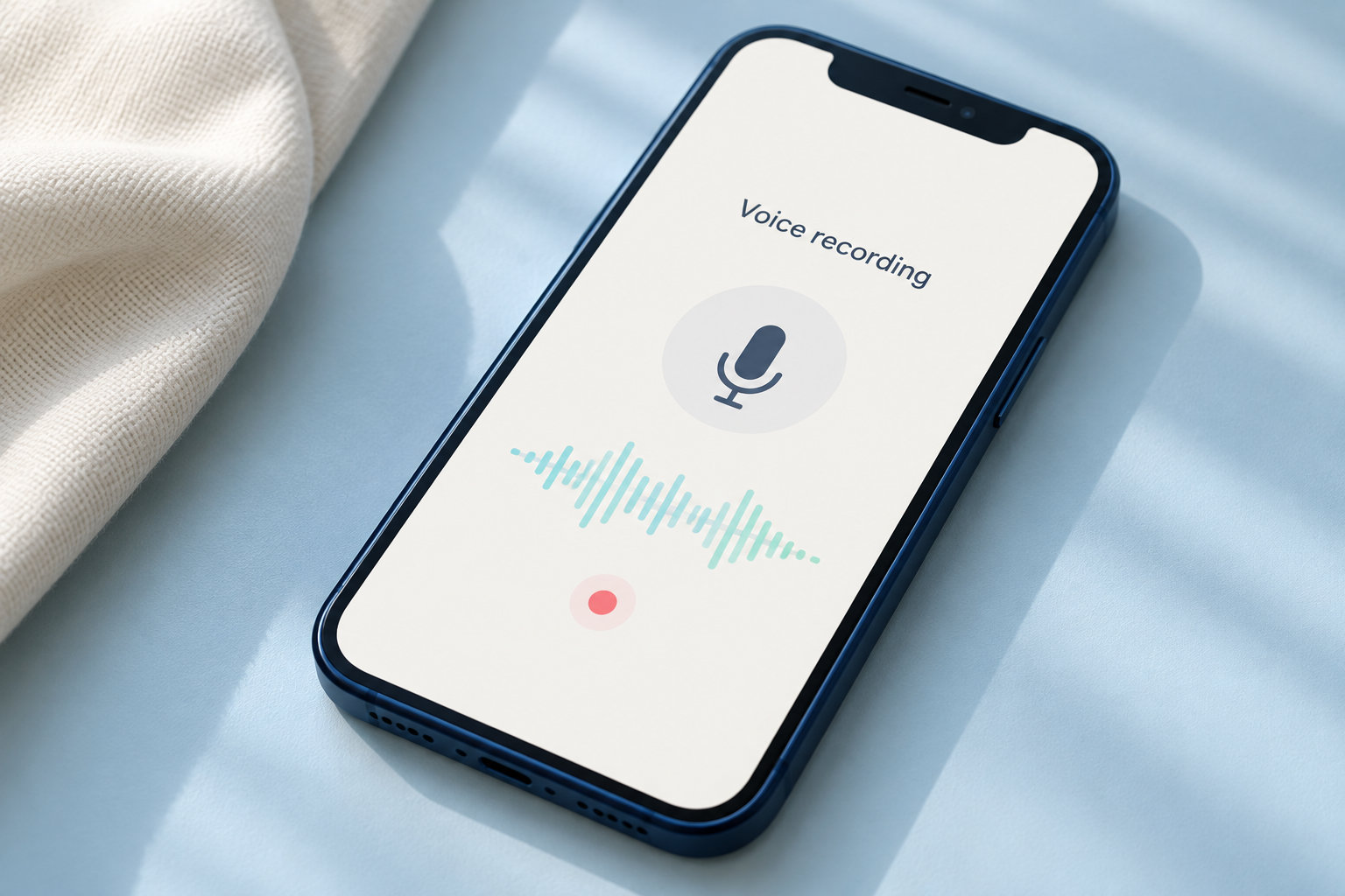 Illustration of a phone with a recording screen.